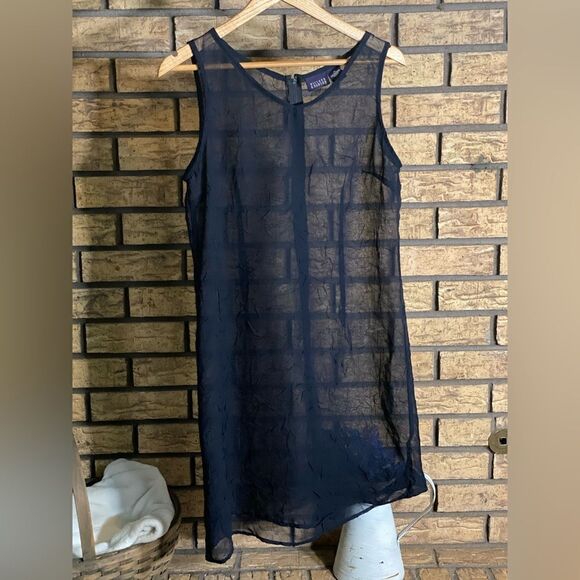 Hillard‎ and hanson cover up navy blue dress size 10 - Picture 1 of 5